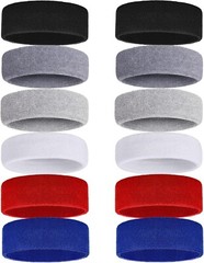 12 Pcs Sweatbands Sport Headbands for Men & Women Basketball Headband Sport C…