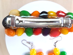 Vintage-Style Novelty Candy Jewelry Set Y2K Aesthetic Rainbow Jelly Bean Earring