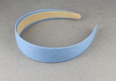 denim 1 1/8″ wide headband textured fabric covered hair band accessory chambray