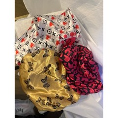 Set of 3 Satin Hair Bonnets Butterfly Leopard Heart Monogram Sleep Caps