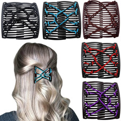 5 Pieces Elastic Magic Hair Comb Stretchy Double Comb Hair Forks Clips for Women