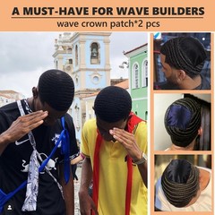2 Pcs Double Layer Crown Patch for Waves,Wave One Size, Black+Navy