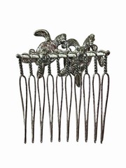 Vintage 1990s Enameled Metal Turtle Women’s Hair Comb Accessory 1.5” Wide EUC