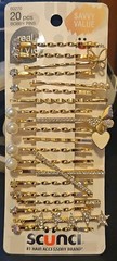 Scunci Value Pack Bobby Pins, All Hair, Gold, 20 Count – NEW! SUPER CUTE/DESIGNS