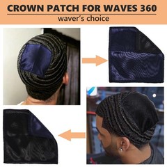 2 Pcs Double Layer Crown Patch for Waves,Wave One Size, Black+Navy