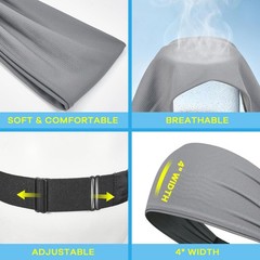 Travel Fitness Yoga Sport Workout Elastic Wide Headband Sweatband for Men Women
