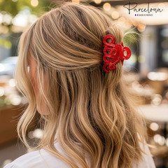 Parcelona French Love Small 2″ Celluloid Acetate Hair Claws for Women and Girls