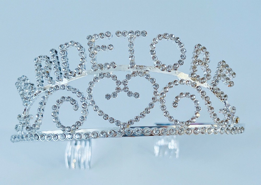 Hen’s night Bride to be wedding Party Bachelorette Crystal Silver Tiara Crown