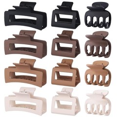 12PCS Hair Claw Clips Set – Small Medium Large Matte Clips for Thin Thick Hair