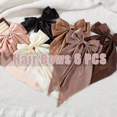 6 PCS Oversized Hair Bows, Big Bows for Girls and Women, Hair Ribbons