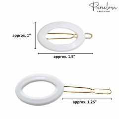 Parcelona French Eggie Oval Shell Mini Side Slide Barrette Hair Clips – 4 Pieces