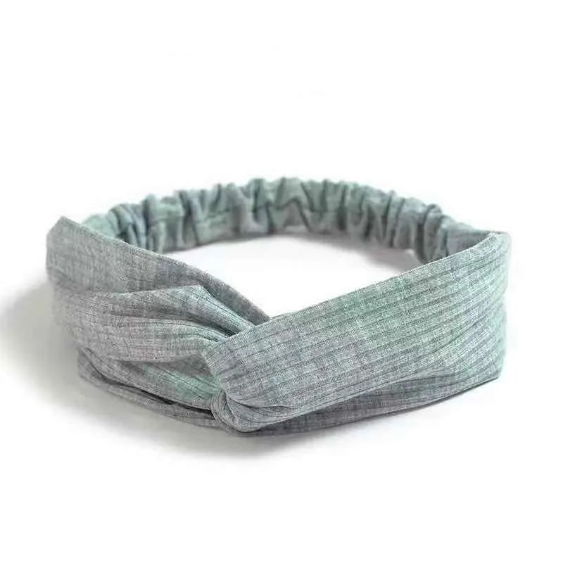New Boho Women Soft Solid Print Headbands Vintage Cross Knot Elastic.