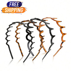 Zig Zag Headbands Recycled Plastic Wavy Hair Band with Teeth Hair Hoop Headbands