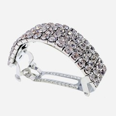 USA GLAM Ponytail BARRETTE Hair Clip Hairpin Rhinestone Crystal Silver E17