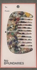 No Boundaries Multicolor Mini Hair Comb NIP Travel Detangling Purse Size