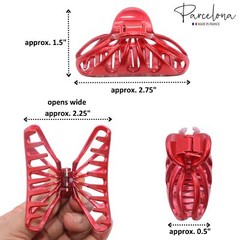 Parcelona French Rain Drop Small 2 3/4″ Celluloid Jaw Hair Claw for Women