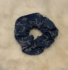 Designer Inspired Monogram Dark DenimHair Accessories Scrunchie ~ NEW