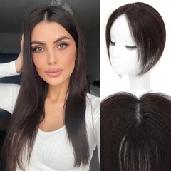 2.75″x4.3″Silk-Effect 100%Human Hair Hair Topper Clip in 10″, Multi-Colors
