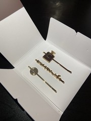 CHANEL Beaute COCO MADEMOISELLE Hair Pin / Clip Set Gold Color NEW!