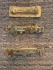 Set Of 3 Vintage Gold-tone Hair Barrette Accessory Made in France