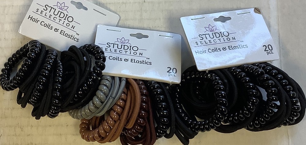 Studio Selection Hair Coils & Elastics~Multicolor~20 Count~3 Lot~FREE SHIPPING~