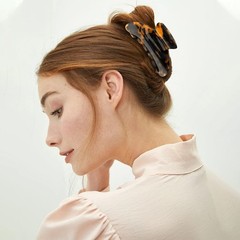 4Pcs Tortoise Shell Non-Slip Hair Claw Clips for Women – Leopard Design, Medium