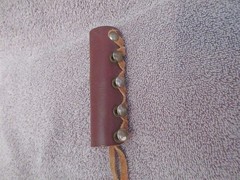 Vtg 70s Native American Leather Hair Braid Wrap Beaded Pony Tail Holder Biker