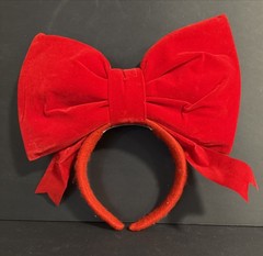 Vintage Great Pretendears Red Bow Holiday Xmas Headband Attire Costume Hair Deco