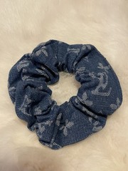 Designer Inspired Monogram Dark DenimHair Accessories Scrunchie ~ NEW