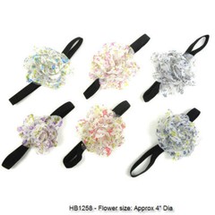 6 Flower mesh Hairband Headband for Women Girls with Elastic Headband Assorted
