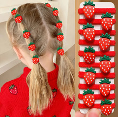10pcs Cute Strawberry Hair Ties Set for Girls