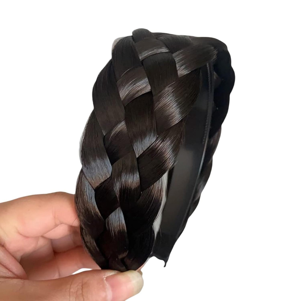 Twist Braided Headband Wig Headband Wide-Brimmed Hair Hoop Simple Ponytail Br…