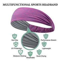 Mens Women Sweat Sweatband Headband Yoga Gym Running Stretch Sports Head Band