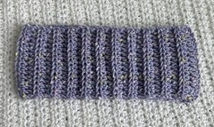Crochet Headband One Size Ear Warmer Multicolored Purple Specks Handmade