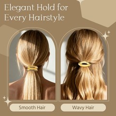 6Pcs Gold Hair Ties – 3 Styles Gold Hair Accessories for Women & Girls, Elegant