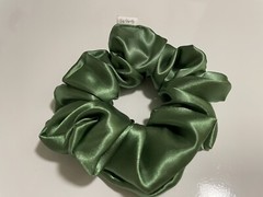 ( Hunter )Handmade Women’s Scrunchies Satin Hair Tie (Size Regular)