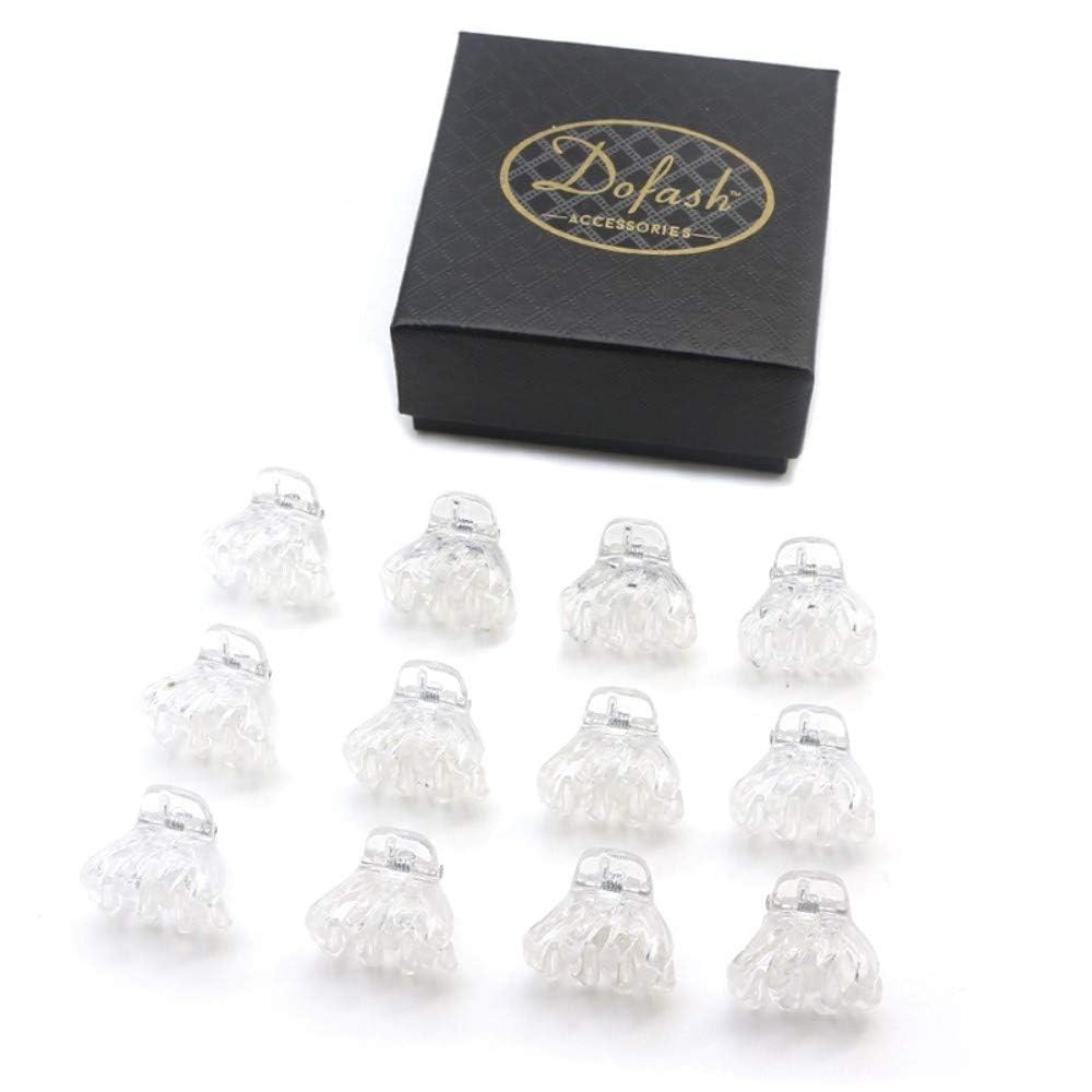 12 PCS 2CM/0.79IN Transparent Clear Mini Hair Claw Clips Plastic Octopus
