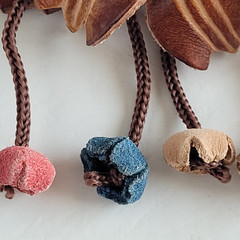 Leather Barrette Hair Clip & Wood Stick Ponytail Holder Flower Boho Pony