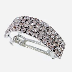 USA GLAM Ponytail BARRETTE Hair Clip Hairpin Rhinestone Crystal Silver E17