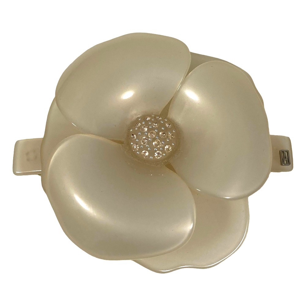 ALEXANDRE DE PARIS Swarovski Camellia Barrette Hair Accessory Ivory Women USED