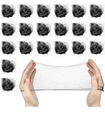 20 PCS Hair Nets Invisible Elastic Edge Mesh Black Wig Bun Gymnastic Dance