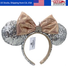 Minnie Sequins Disney’s Parks Ears Castle Jewel Silver Mickey Mouse Headband Bow