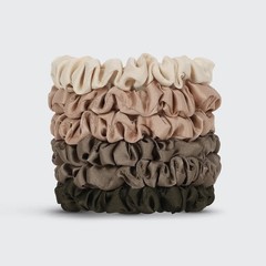 Kitsch Terracotta Checker Hair 2pc Clips/6pc Eucalyptus Scrunchie Set NEW