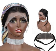 5″x1.6″ Transparent Lace Free Part Frontal Gele Wig, 100% Human Hair, 10″, 12″