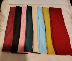 Fabric Headbands Multicolor Solid Women/Teens All Hair Types 8pcs NIB!