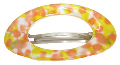 Orange Yellow White Vintage Barrette Hair Clip Signed DC 70s