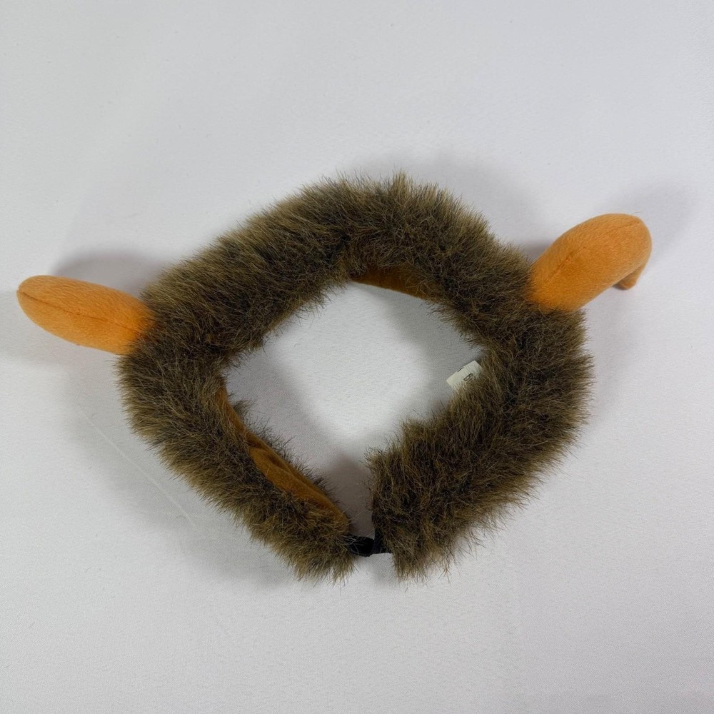 Platte River Trading Bison Buffalo Horns Faux Fur Headband with Chin Strap Brown