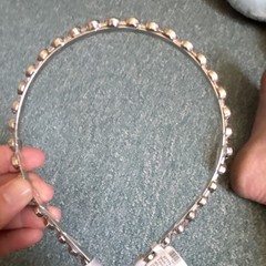 Claire’s Silver Metal Beaded Headband for Women & Teens, All Hair Types