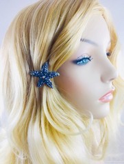 USA Starfish Hair Clip use Swarovski Crystal Hairpin Seastar Mermaid Purple #5
