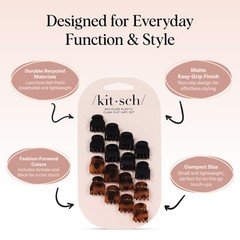 Kitsch Mini Claw Clips for Women, Eco-Friendly, Tortoise & Black – 16 Pcs